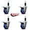 Service Caster 3.5'' Blue Poly Swivel 1-1/8'' Expanding Stem Caster Set Total Lock Brake, 4PK SCC-EXTTL20S3514-PPUB-BLUE-118-4 - alternate 4